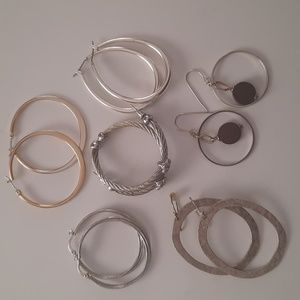 Womens assorted hoop earrings